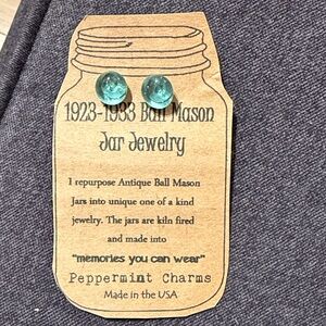 Peppermint Charms Ball Mason Jar Earrings